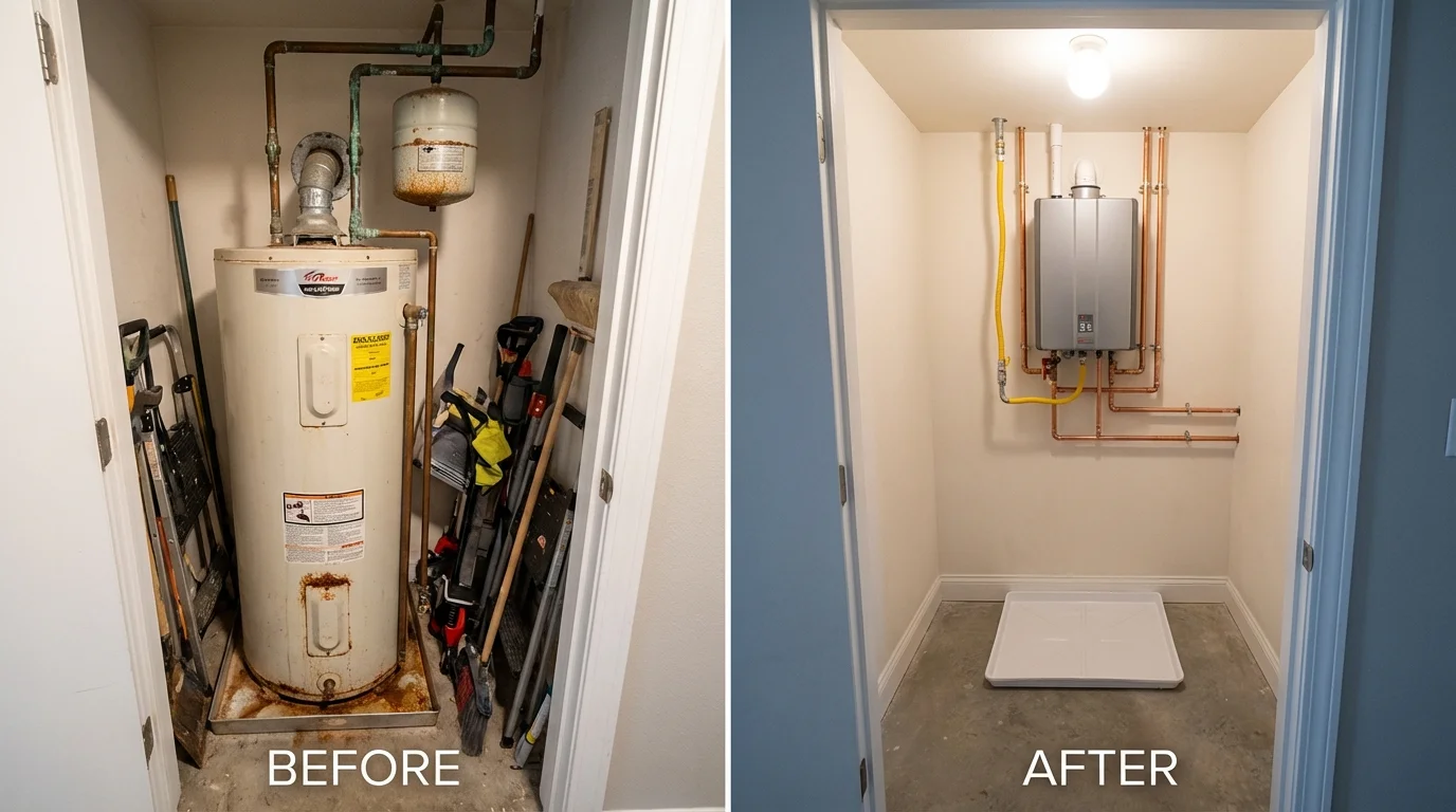 Tank water heater versus wall-mounted tankless unit comparison for Hernando, MS homeowners
