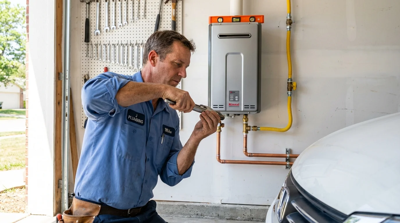 Tankless water heater installation by a Johns Plumbing LLC plumber in Hernando
